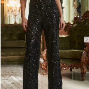 12th Tribe Dusk Til Dawn Black Sequin Trousers